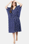 Shararat Cotton Full Length Nightdress - Royal Blue — thumbnail 6